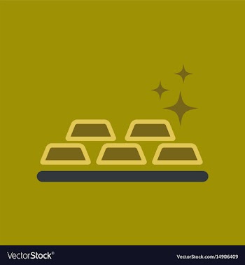 Flat icon on background poker gold bullion vector image