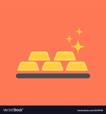 Flat icon on background poker gold bullion vector image