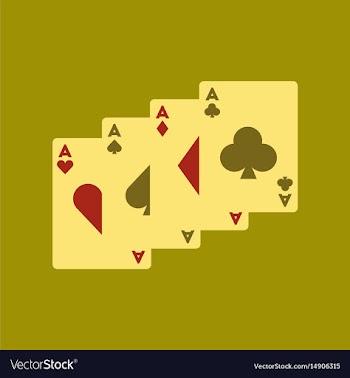Flat icon on background poker playing card vector image