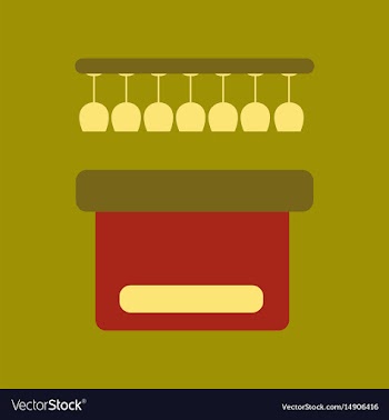 Flat icon on background poker pub bar vector image
