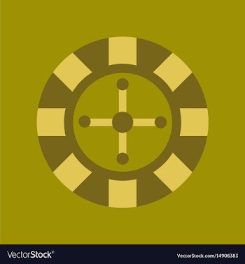 Flat icon on background poker roulette casino vector image