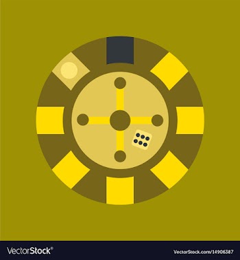 Flat icon on background poker roulette casino vector image