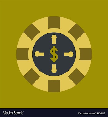Flat icon on background poker roulette casino vector image