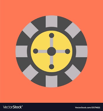 Flat icon on background poker roulette casino vector image