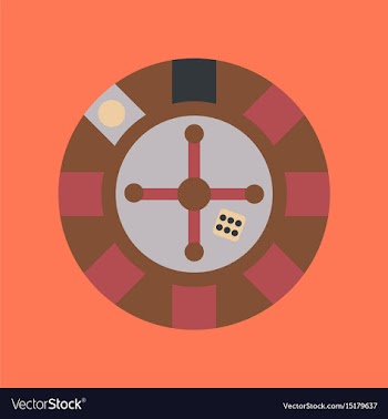 Flat icon on background poker roulette casino vector image