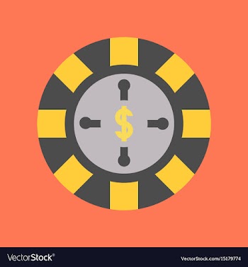Flat icon on background poker roulette casino vector image