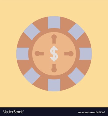 Flat icon on background poker roulette casino vector image