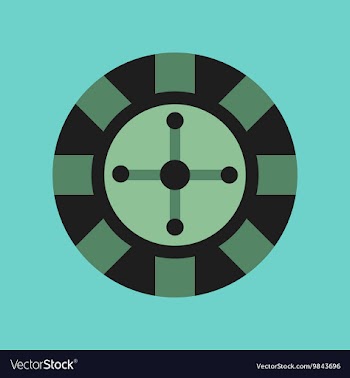 Flat icon on background poker roulette casino vector image