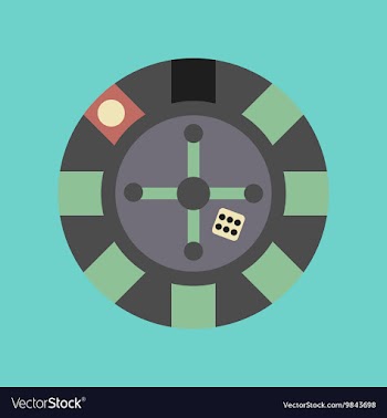 Flat icon on background poker roulette casino vector image