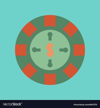 Flat icon on background poker roulette casino vector image