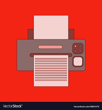 Flat icon on background Printer vector image