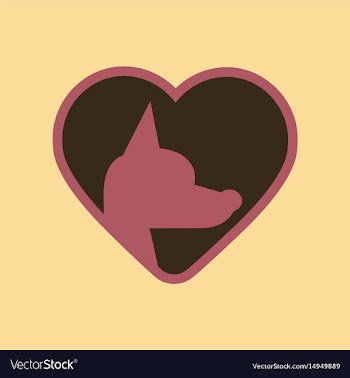 Flat icon on background puppy dog heart vector image