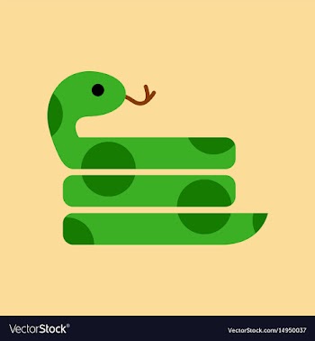 Flat icon on background reptile snake vector image