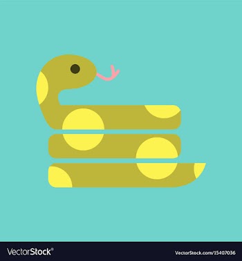 Flat icon on background reptile snake vector image