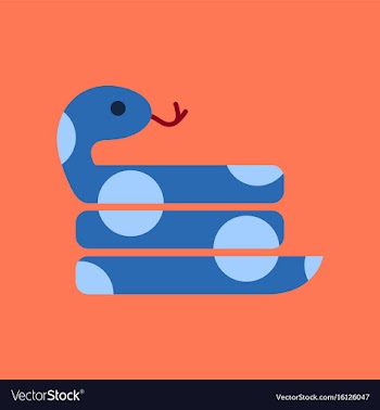 Flat icon on background reptile snake vector image