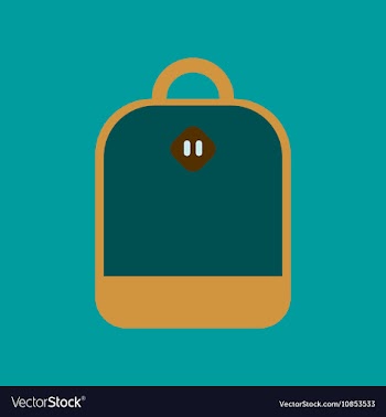 Flat icon on background school bag vector image