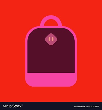 Flat icon on background school bag vector image