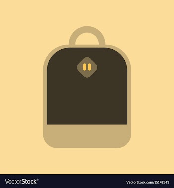 Flat icon on background school bag vector image