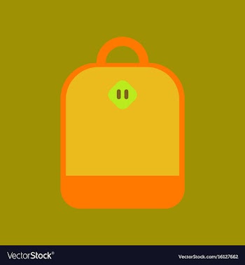 Flat icon on background school bag vector image