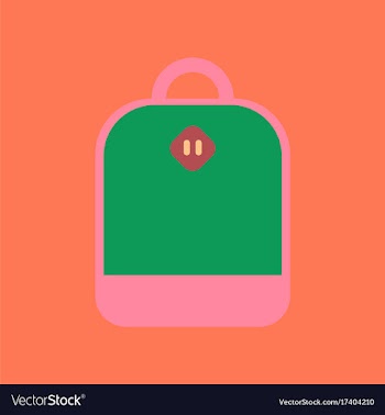 Flat icon on background school bag vector image