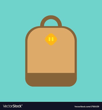Flat icon on background school bag vector image