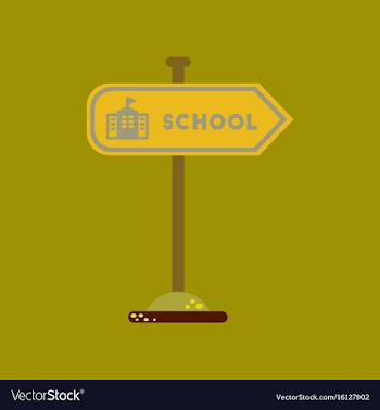 Flat icon on background school sign vector image