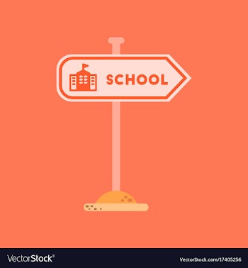 Flat icon on background school sign vector image