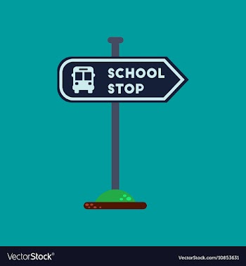 Flat icon on background school stop sign vector image
