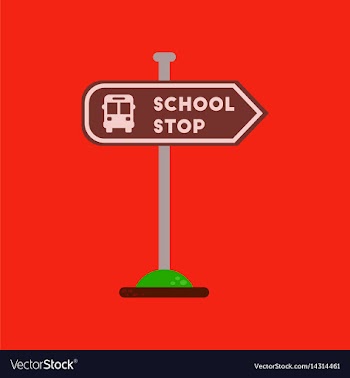 Flat icon on background school stop sign vector image