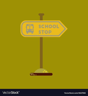 Flat icon on background school stop sign vector image