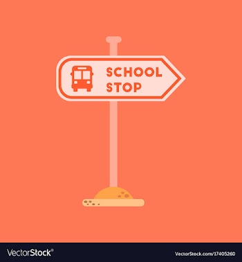 Flat icon on background school stop sign vector image
