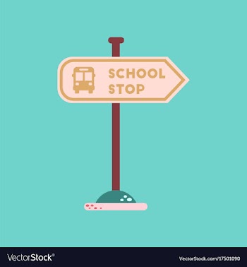 Flat icon on background school stop sign vector image
