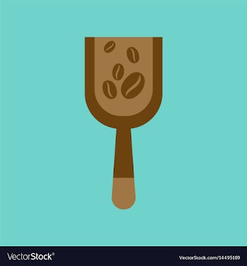 Flat icon on background scoop coffee roasting vector image