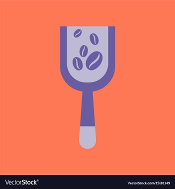 Flat icon on background scoop coffee roasting vector image