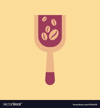 Flat icon on background scoop coffee roasting vector image