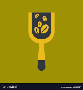 Flat icon on background Scoop coffee roasting vector image