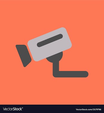 Flat icon on background security camera vector image