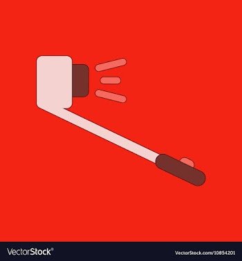 Flat icon on background selfie stick vector image