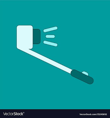 Flat icon on background selfie stick vector image
