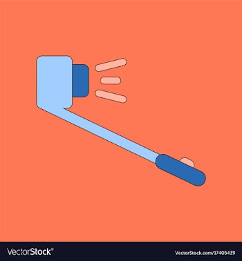 Flat icon on background selfie stick vector image