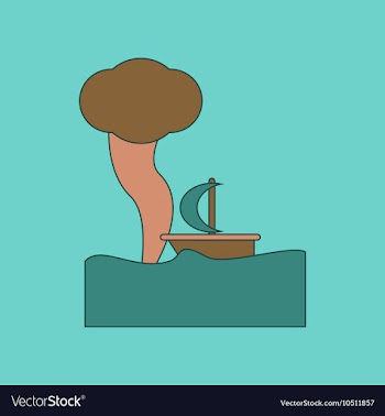 Flat icon on background ship storm vector image