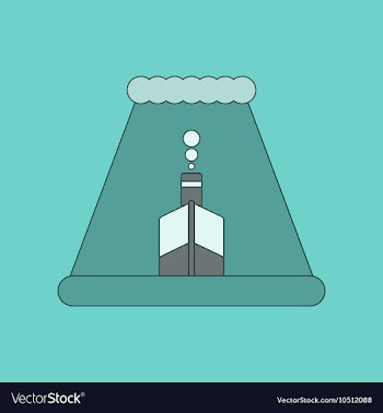 Flat icon on background ship storm vector image