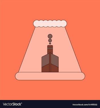 Flat icon on background ship storm vector image