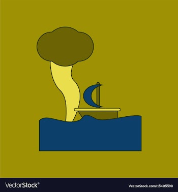 Flat icon on background ship storm vector image