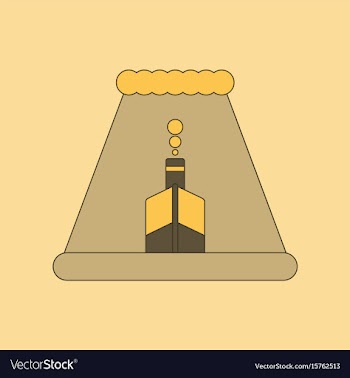 Flat icon on background ship storm vector image
