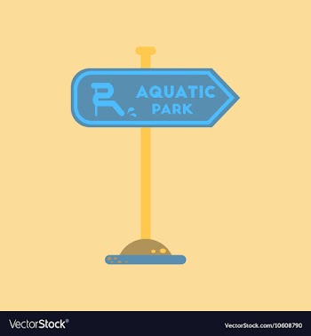 Flat icon on background sign aquatic park vector image