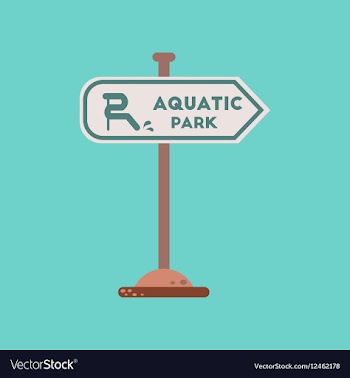 Flat icon on background sign aquatic park vector image