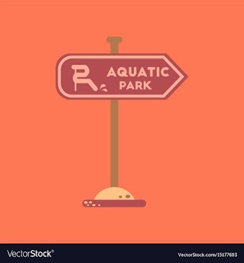 Flat icon on background sign aquatic park vector image