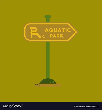 Flat icon on background sign aquatic park vector image