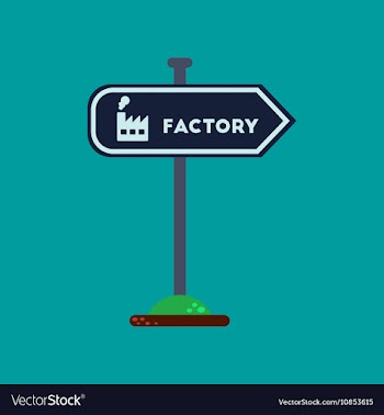 Flat icon on background sign factory vector image